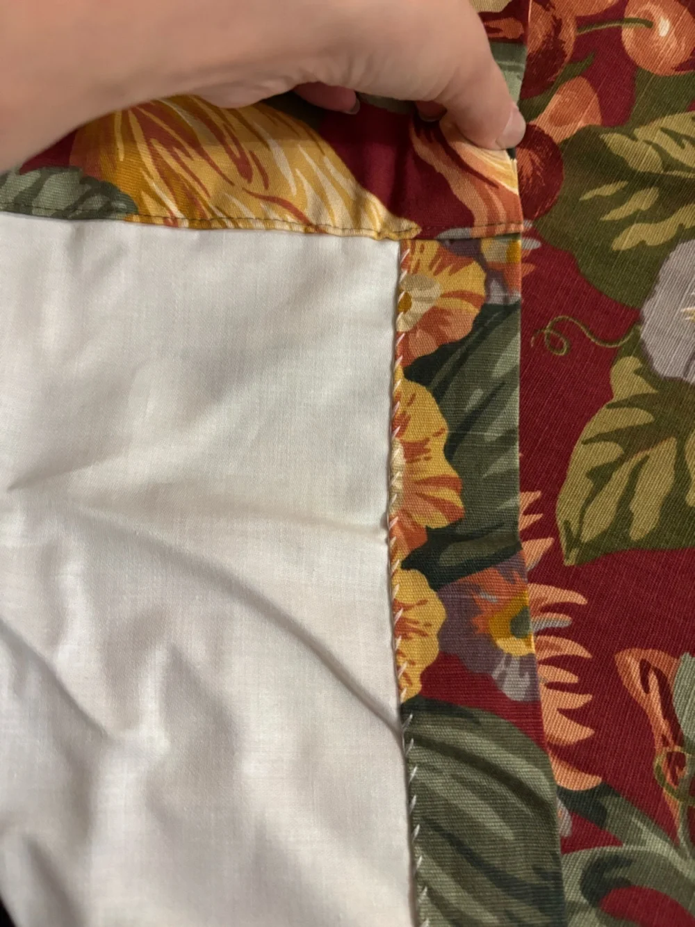 Vintage Floral Botanical Curtain Panels Drapes with striped edges